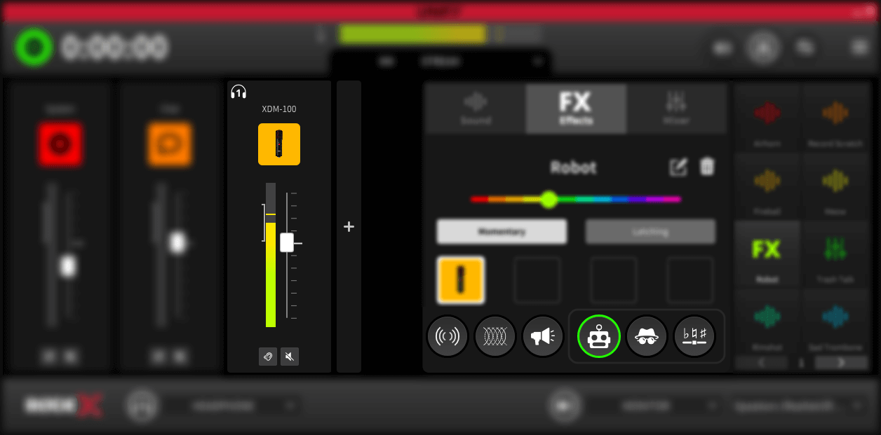 Selecting voice effect in UNIFY